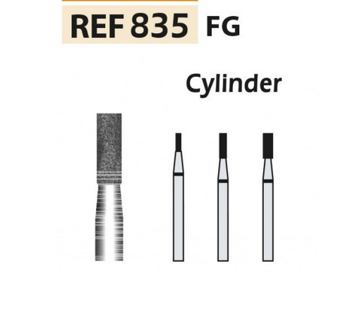 Fresa diamantata cilindrica extra lunga con punta doppia FG (1u) - Medin