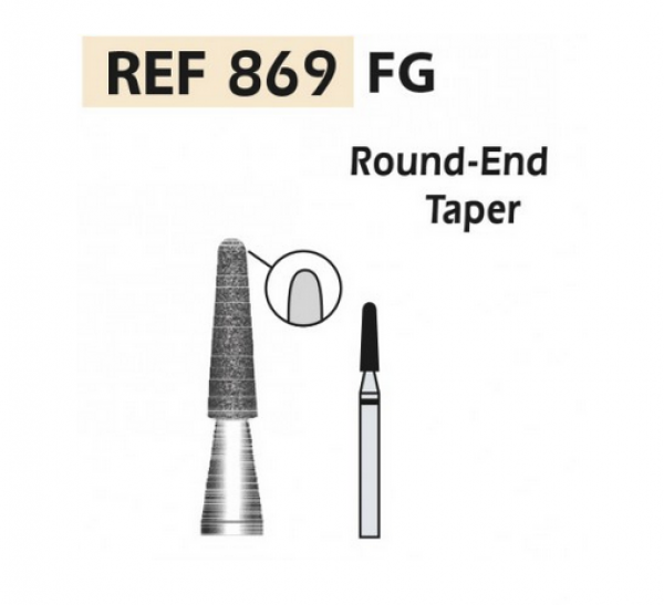 869 frese diamantate FG punta arrotondata cono turbina (5u.) (869-014 SC BLACK) Img: 201811031