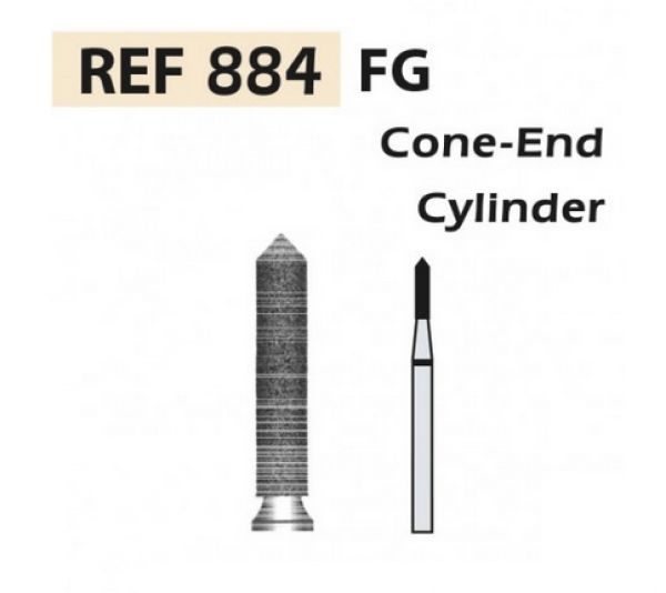 Diamante frese cilindro conico punta 884 FG turbina (5u.) (884-012 C VERDE) Img: 201811031