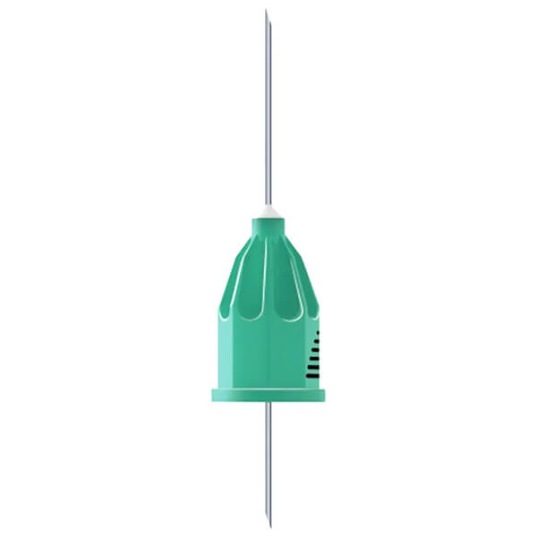 Acciaio indolore: cannule per iniezione monouso Transcodent (100 pezzi) - G30 0,3 x 16 mm -100 Ud - Verde  Img: 202503151