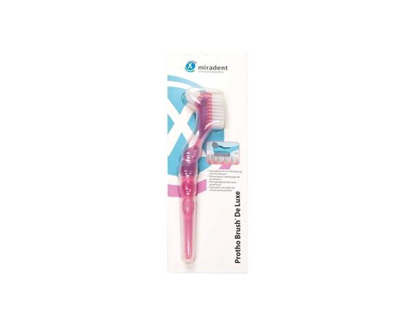 Protho Brush® De Luxe: Spazzolino da denti per dentiere - Rosa Trasparente Img: 202011211