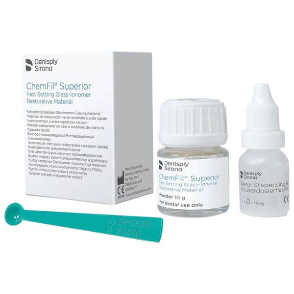 ChemFil Superior: Materiale di riempimento vetroionomerico (10 gr) - Giallo chiaro - Grigio Img: 202508091