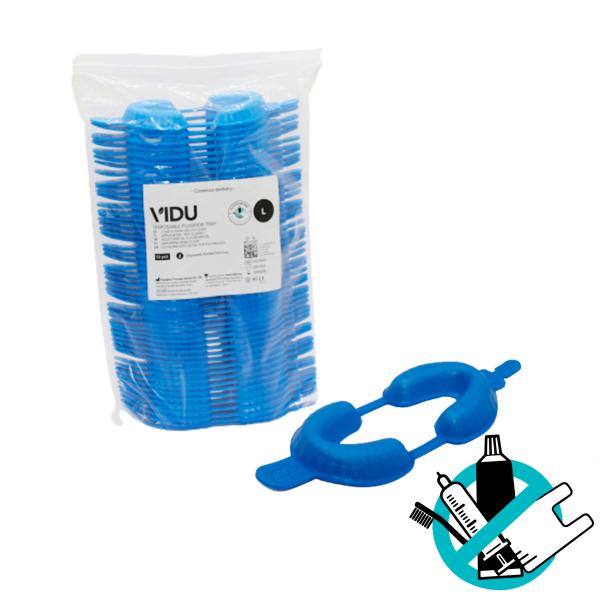 Vaschette  al fluoro monouso (50 pezzi) - Taglia L - Blu Img: 202210081