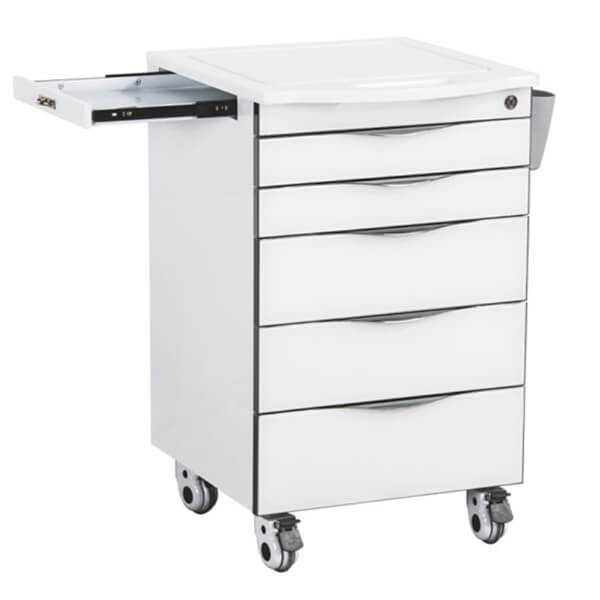 Carrello per Clinica Dentale: Carrello con Vassoio Laterale e 5 Cassetti Img: 202507191