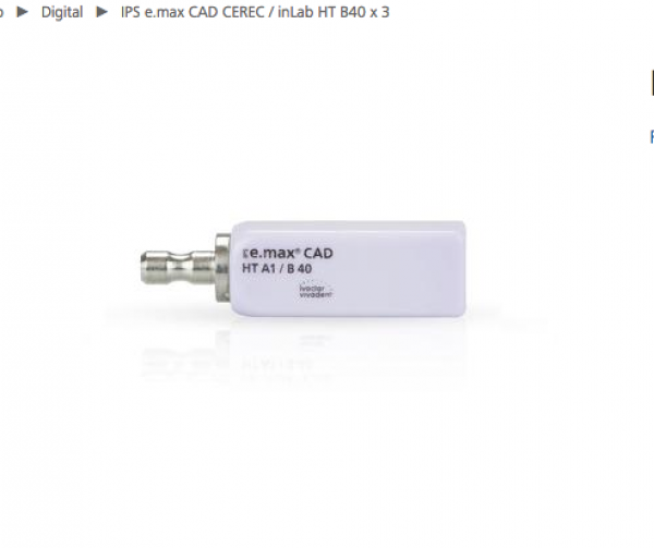 IPS EMAX CAD CEREC / inLab HT A1 B40 3 ud Img: 201807031