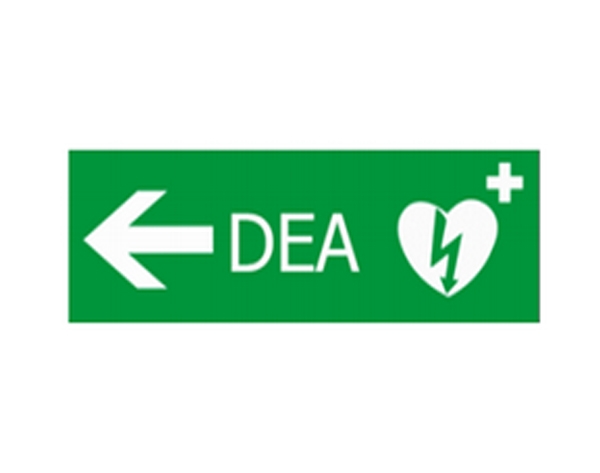 Segnaletica di identificazione dell'area cardioprotetta (DAE) - Freccia direzionale sinistra del DAE Img: 202011211
