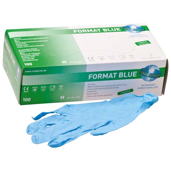 FORMAT BLUE: Guanti in nitrile (100 pz.) - TAGLIA M Img: 202306031