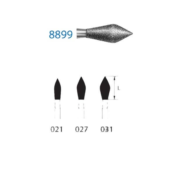 Frese diamantate 8899.314 Flame Diamond FG (5 u) - 8899.314.021 Img: 202306031