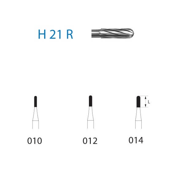 Fresa H21R in tungsteno per FG (5 pz.) - 010 Img: 202306031