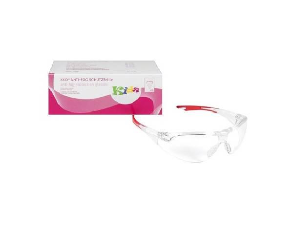 KKD Antiappannamento: occhiali di sicurezza in policarbonato per bambini-Lente trasparente, cornice rossa Img: 202010171