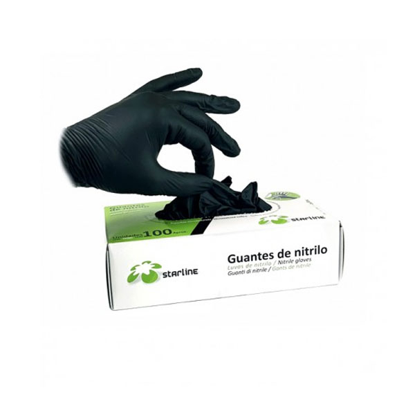 Guanti in nitrile blu (100u) - S Nero Img: 202508091