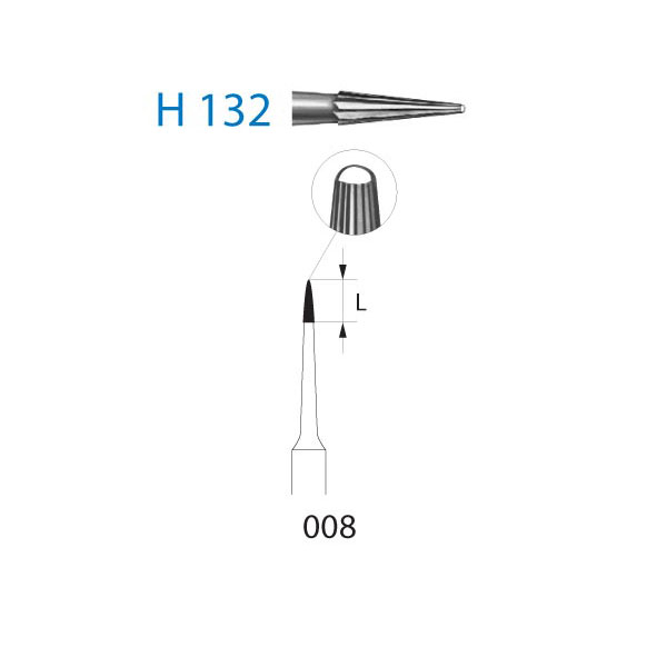 Fresa cilindrica al tungsteno H132 per FG (5 unità) - T:008 Img: 202508091