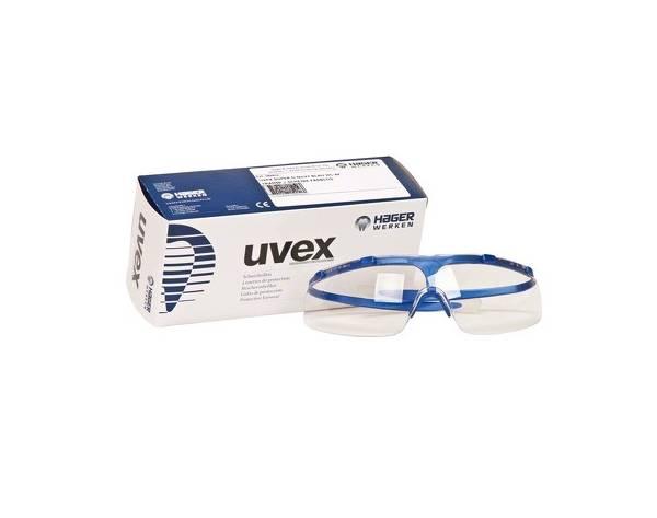 Hager iSpec Slim Fit - Occhiali di sicurezza trasparenti - Lente chiara con cornice blu Img: 202108071