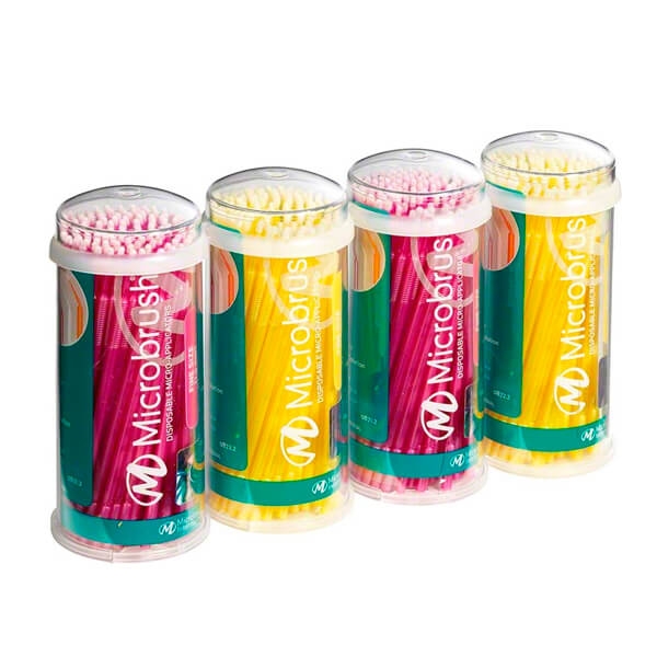 MicroBrush Tube Series: Mini applicatori monouso(400 uds) - Sottile (Giallo e Rosa) Img: 202304081