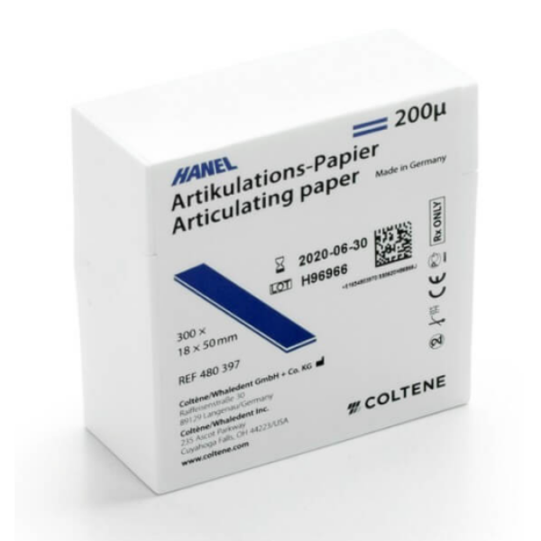 Carta Articolare di Occlusione Forme Diverse Hanel - 200 µ Blu 300 Ud Img: 202204301