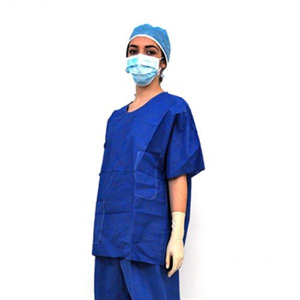Pigiama blu microfibra chirurgica (giacca e pantaloni) 20u. TAGLIA M Img: 201809011