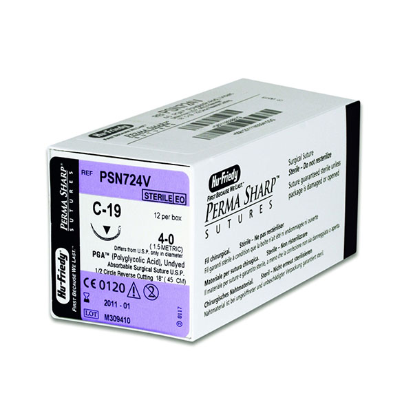 Sutura PGA incolore 4-0A/C-19 inverso 3/8 cerchio