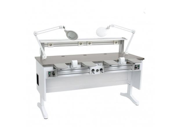 Max Work Twin: 2 postazioni di lavoro p/laboratorio con 2 sgabelli Img: 202304011