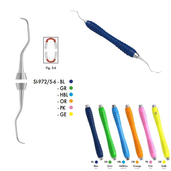 Curette Gracey perio nº5-6 Silikon 972 in colori (1u) nº5-6<b> </b>Colore blu Img: 201809011