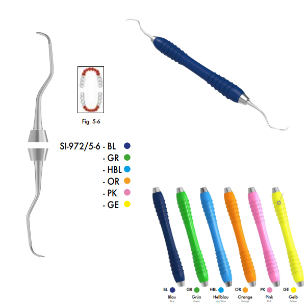 Curette Gracey perio nº5-6 Silikon 972 in colori (1u) nº5-6 Colore rosa. Img: 201809011