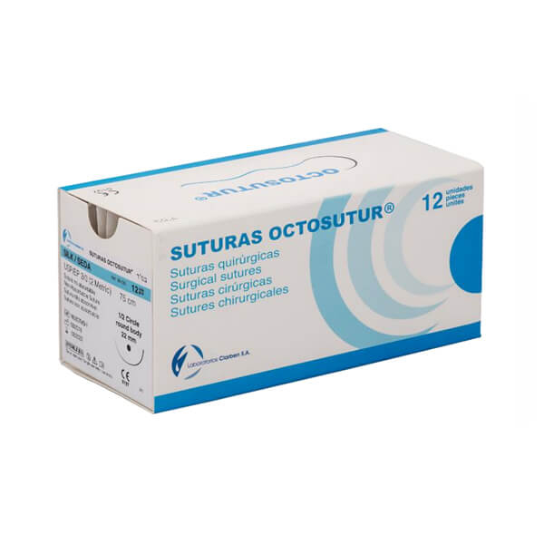 Octosutur: 3/8 Sutura triangolare in seta non assorbibile (12 unità) - 75 mm 3/8 calibro 2/0 Img: 202404131