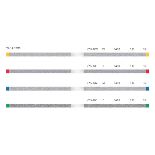 Strisce di lucidatura e finitura interprossimali da 148 mm - 5 pezzi -Gra: Spessore -A: 3,7 mm -L: 148 mm -Spessore: 0,21 mm Img: 202404131