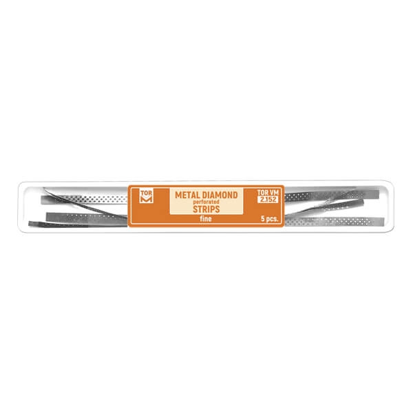 Strisce metalliche diamantate con foratura per lucidatura dentale (5 pz) - Sottile Img: 202304081