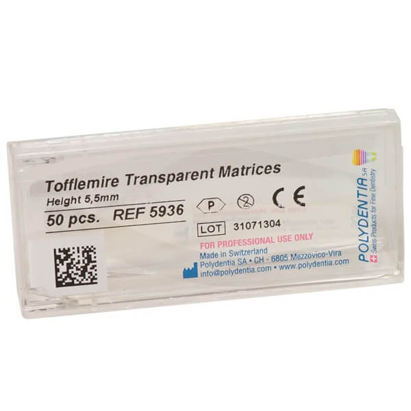 Matrici Tofflemire trasparenti (50 pezzi) - 5.5 mm. Img: 202503151