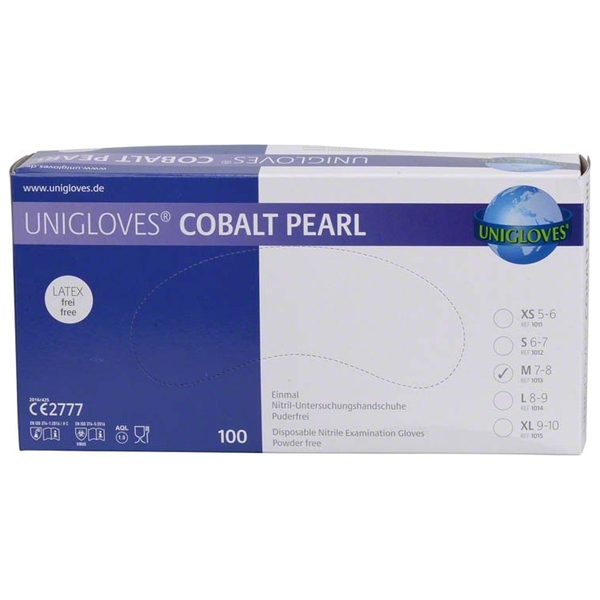 COBALT PEARL: Guanti in nitrile cobalto (100 pz.) - TAGLIA M  Img: 202306031