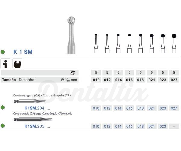 CeraBur K1SM: Fresas de Cerâmicas para CA (5 un.) - CA L-T:021 Img: 202507191