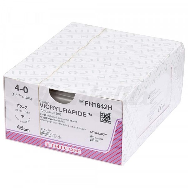 Vicryl Rapide: Suturas Reabsorvíveis Sintéticas - 36 peças - T: FS2 - C: 4 - L.H: 45 cm Img: 202411301