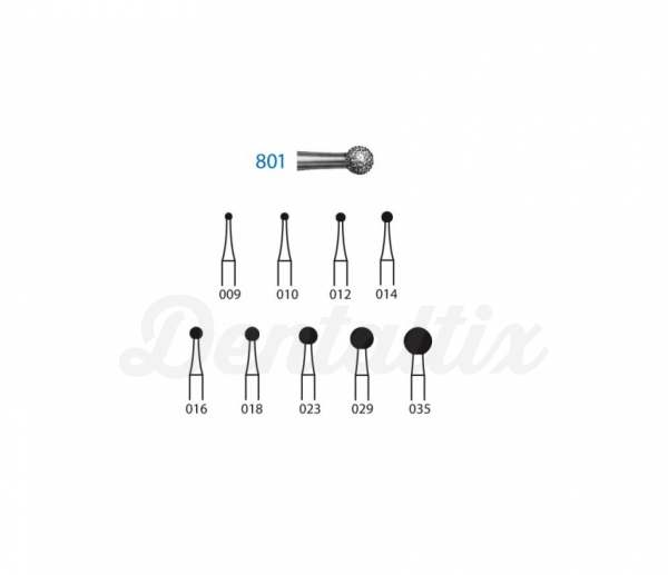 Frese Diamantate Per Odontoiatria Frese Diamantate Dentali Multiuso CROSSTECH A2LC, Tipo Rotondo 801/014C, Grana Grossolana, Confezione Da 5 Pezzi Frese Dentali Diamantate - Foto 12