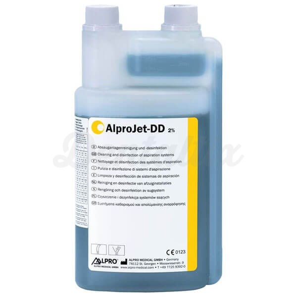 AlproJet-DD: Concentrado Líquido para Limpeza e Desinfeção de Sistemas de Aspiração Dentária - 1 litro Img: 202411231