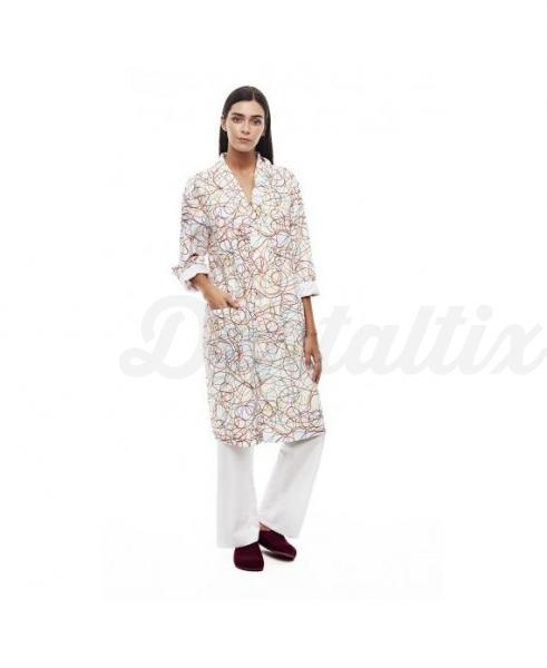 Bata Unissex de Microfibra Estampada-Tamanho M - Estampado - círculos Img: 202006201