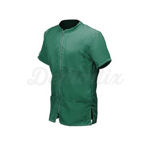 Casaco Médico para Homem com Zíper e Bolsos - Verde escura L Img: 202508091