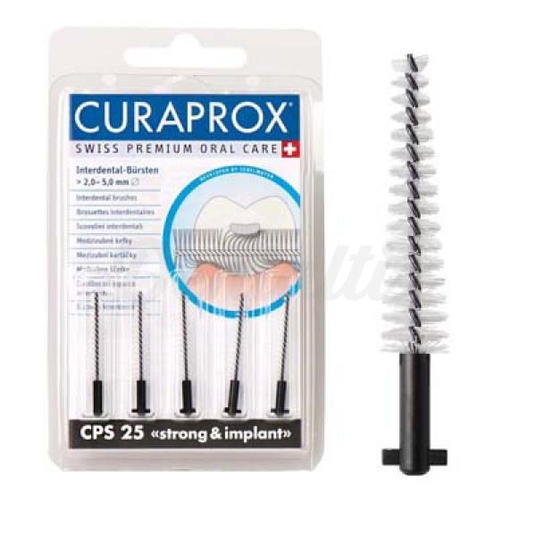 Curaprox CPS: Escovas interdentais para implantes (5 uds) - Preto Ø 2 mm Img: 202110301