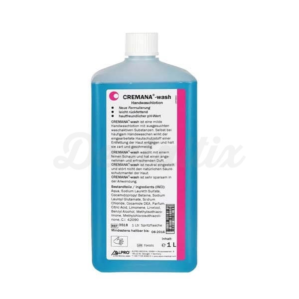 Cremana Wash: Loção Sanitizante para as Mãos (1 litro) Img: 202210151