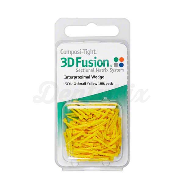 3D FUSION CUÑAS PLASTICO C/SIL X-FINA AMARILL 100u Img: 202202121