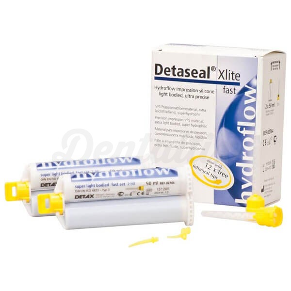 Detaseal Hydroflow Xlite: Material de Impressão de Silicone (2 x 50 ml) - F: Rápido Img: 202503081