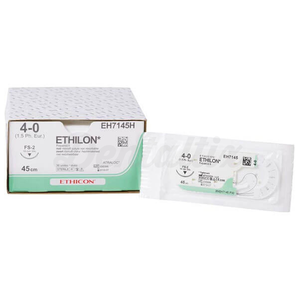 Ethilon: Sutura Não Absorvível Monofilamento Preto (36 un.) - T: FS2 -C: 3/0 -L.H: 45 cm Img: 202503081