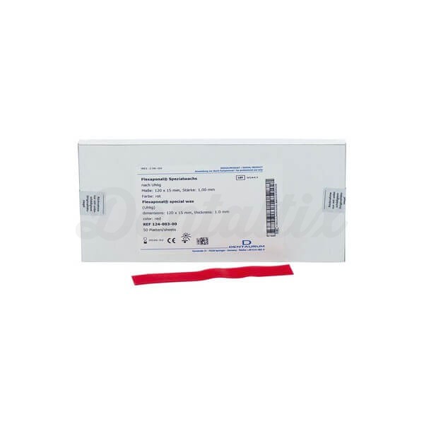 Flexaponal: Cera para Toma de Mordida (50 unidades) - Vermelho (120 x 15 mm) Img: 202503081