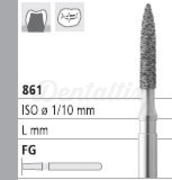 Fresas diamante 861 Chama cilíndrica FG 95/6 888-019 (6u.)