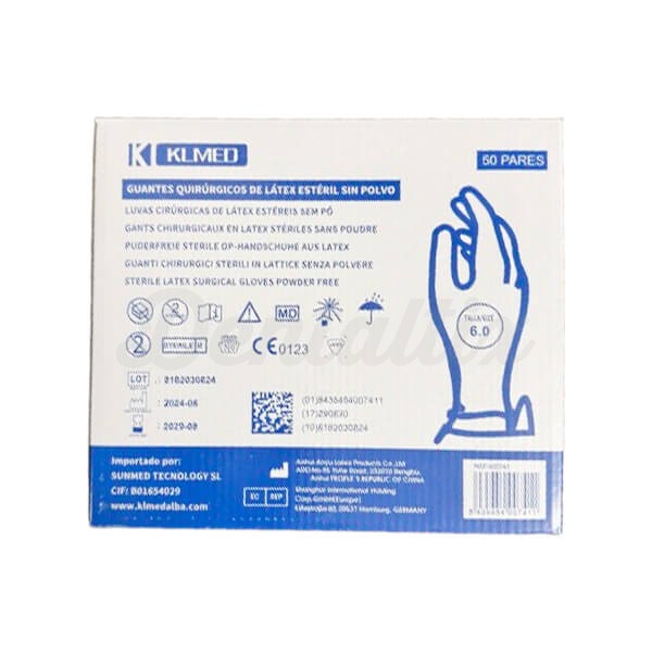 Luvas Estéreis de Látex Sem Pó Tamanho 8 (50 uds) Img: 202502151