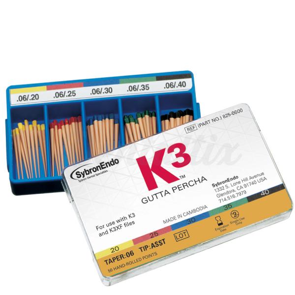 K3 PUNTAS GUTTAPERCHA CONICIDAD.06 Nº25 (50u.)