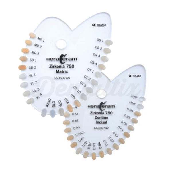 HERACERAM ZIRKONIA 750 Guia de cores-guia de sombra dentina incisal Img: 202204301