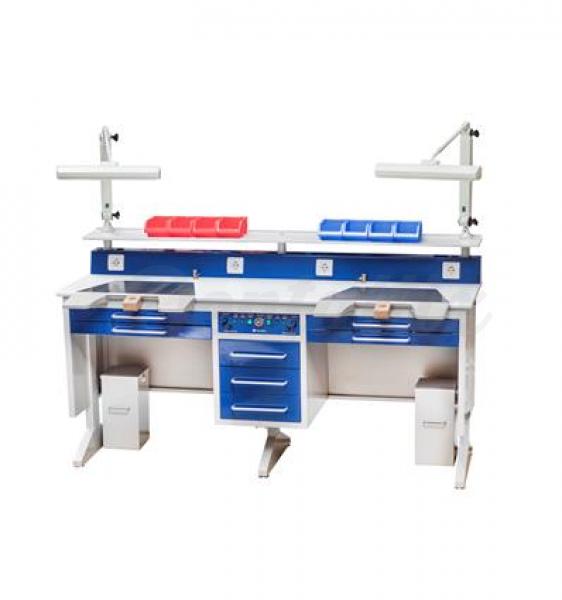 MESA TRABALHO PARA LABORATÓRIO DENTAL 2 POSTOS AÇO Img: 202106121