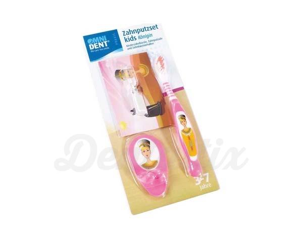 Omni: Conjunto de escova de dentes para crianças - Rosa (desenho do Faraó) Img: 202011211