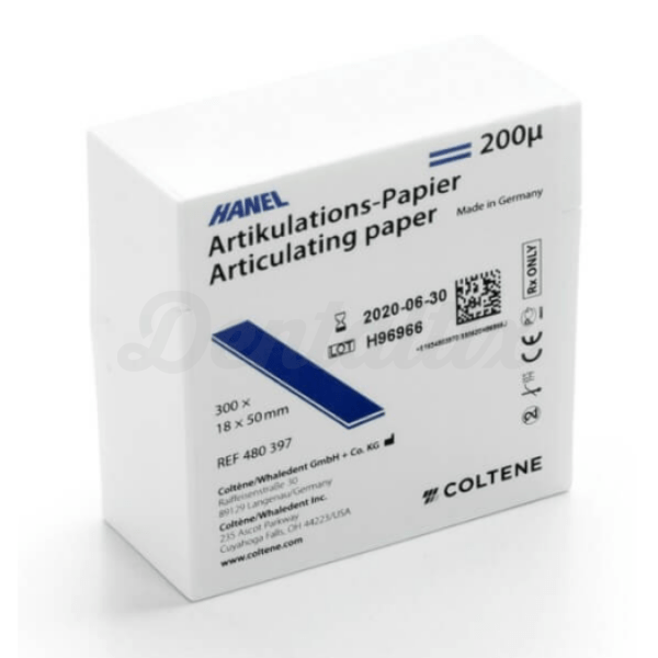 Papel Articulado de oclusão de diferentes formas Hanel-200 µ Azul 300 Ud Img: 202204301