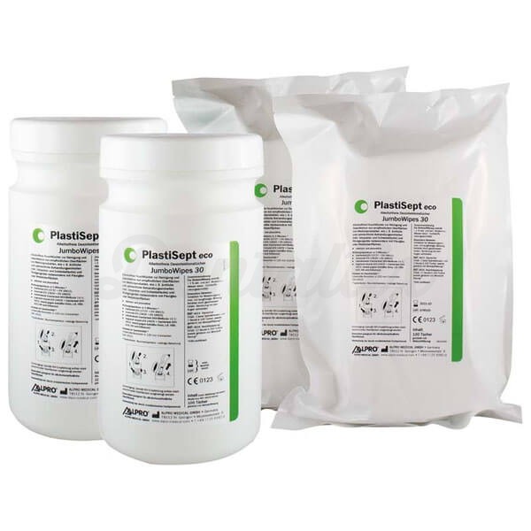 PlastiSept Eco JumboWipes 30: Toalhetes Desinfetantes para Superfícies Médicas Img: 202411231