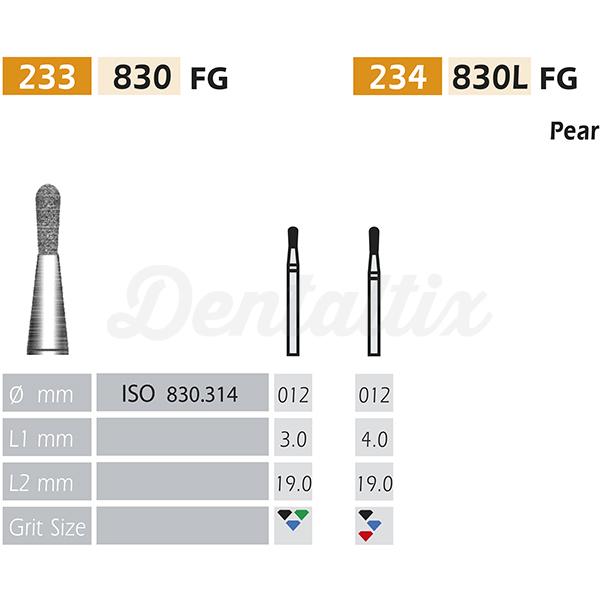 FRESAS DE DIAMANTE 830-FG Pera X5UDS. (830-012 C VERDE) Img: 201807031